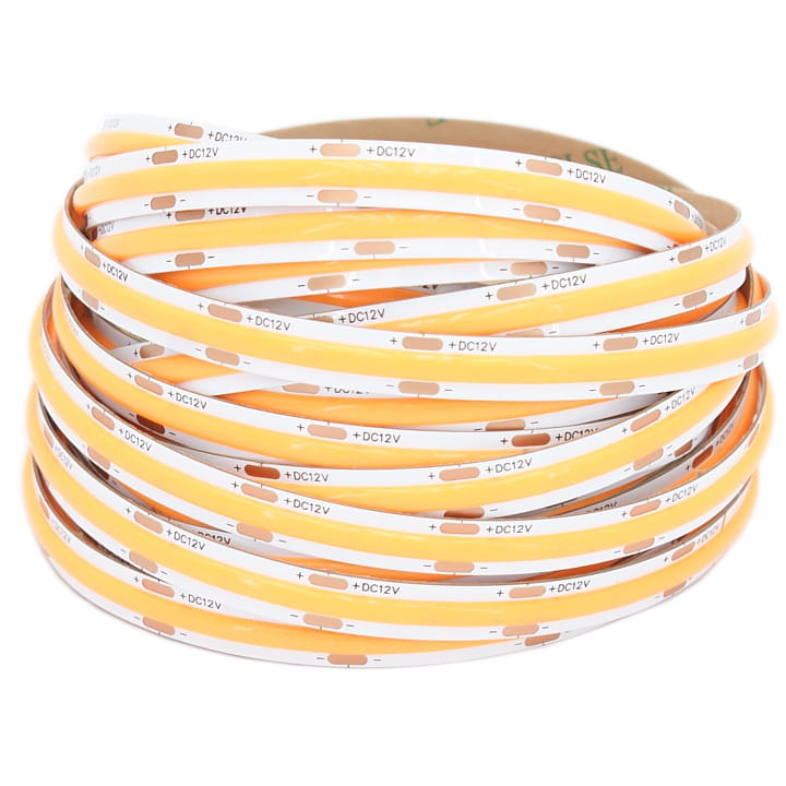 LED pásek COB 12V / 480LED / 9W / AMBER / IP20 / 8mm / PRO+